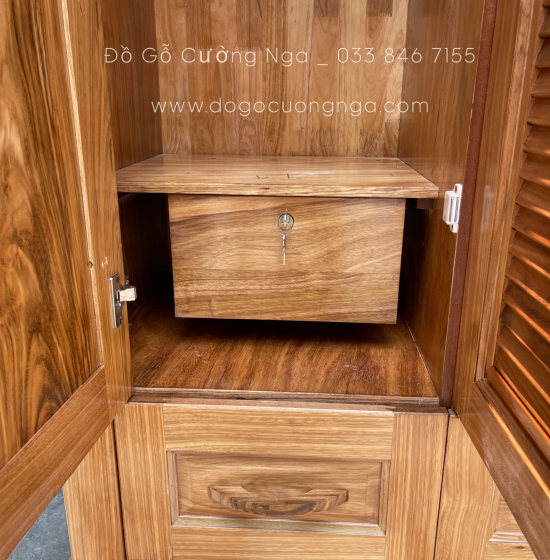 Tủ quần áo gỗ hương xám cao cấp 4 cánh  2m mẫu lá sách 