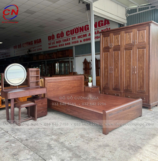 Combo Phòng Ngủ Gỗ Óc Chó – Đồng Bộ Nội Thất