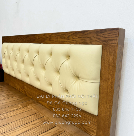 Combo Phòng Ngủ Gỗ Sồi Nga Lau Màu Óc Chó 3 Chi Tiết 