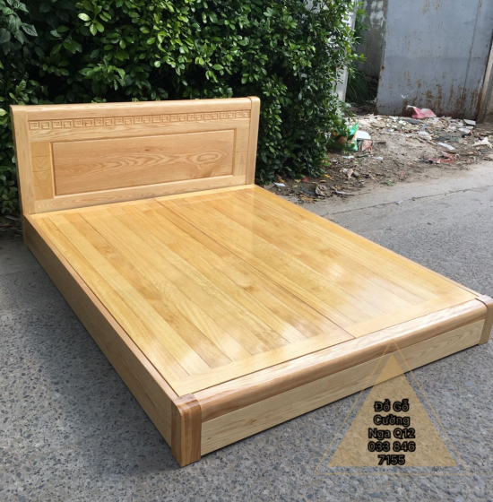 Giường gỗ sồi nga kiểu nhật - vạt phản 