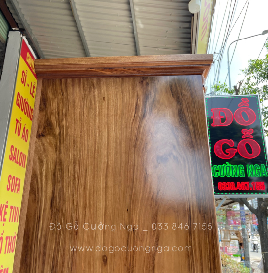 Tủ quần áo gỗ hương xám cao cấp 4 cánh  2m mẫu lá sách 