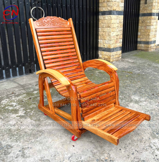 Ghế Dây Gỗ Căm Xe 3 Dây Thư Giãn Gỗ Tự Nhiên Chắc Chắn