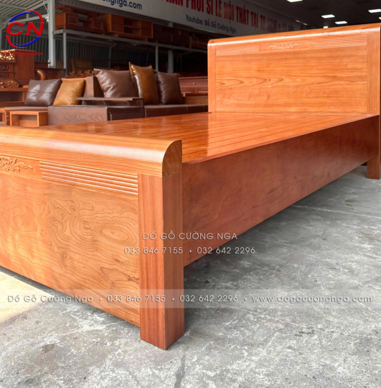 Giường Ngủ Gỗ Xoan Đào Phản Thưa 1m2 – Giường Đơn Chắc Chắn