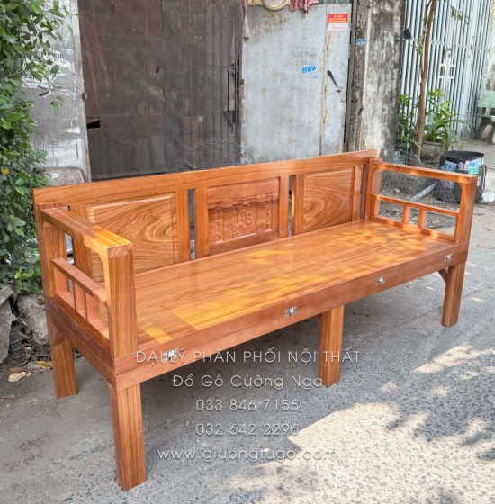Giường Gấp Gỗ Hương Xám Chân Cao Phù Hợp Cho Người Lớn Tuổi
