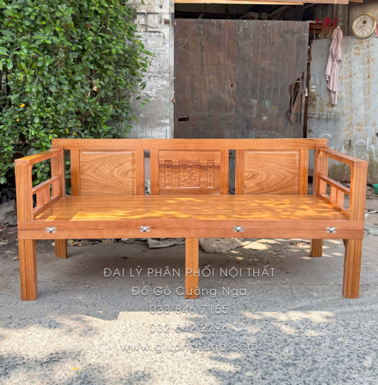 Giường Gấp Gỗ Hương Xám Chân Cao Phù Hợp Cho Người Lớn Tuổi