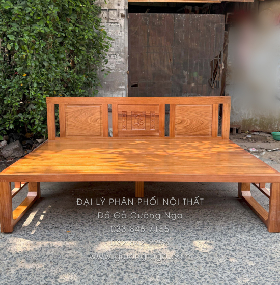 Giường Gấp Gỗ Hương Xám Chân Cao Phù Hợp Cho Người Lớn Tuổi