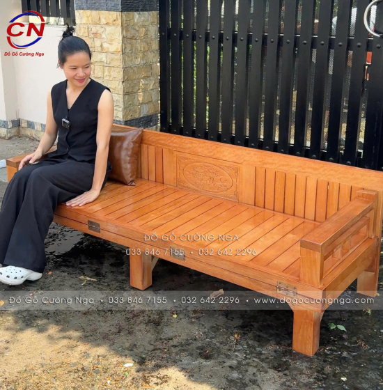 Giường Gấp Gỗ Sồi 1m6x2m Màu Cánh Gián Bền Đẹp 