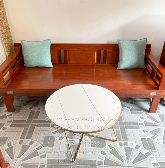 Giường Gấp Gỗ Xoan Đào Kèm Bàn Mặt Đá Tiện Dụng