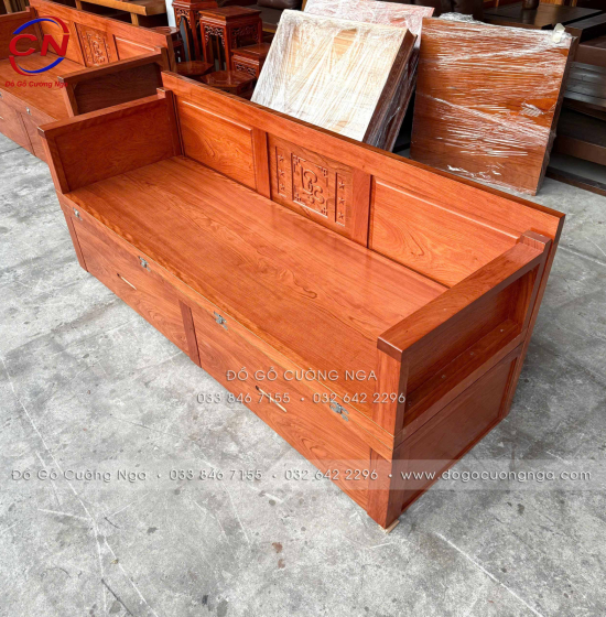 Giường Gấp Đa Năng Gỗ Hương Đá Chân Cao 2 Ngăn Kéo Tiện Lợi