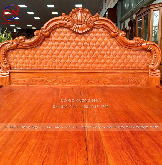 Giường Ngủ Gỗ Hương Đá - Phản Liền Tân Cổ Điển
