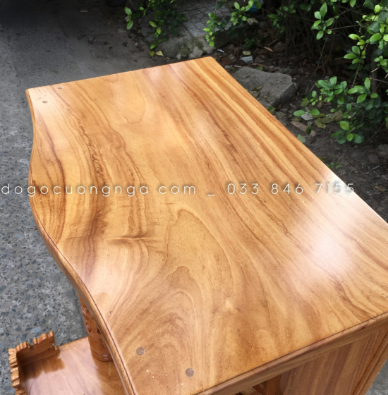 Bàn thờ thần tài gỗ gõ đỏ 60x98 - hộp đèn giá rẻ 
