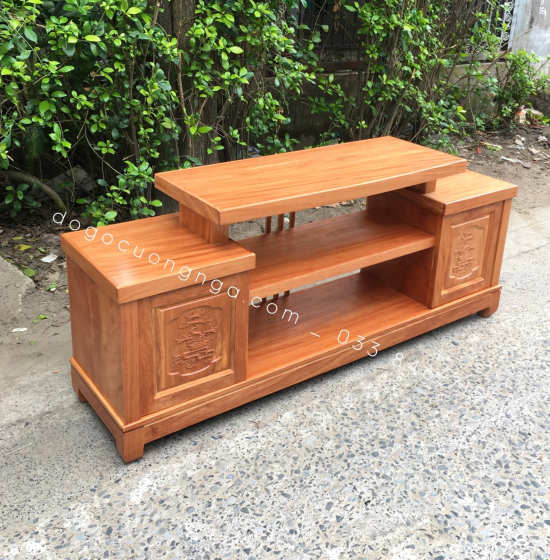 Kệ Tivi Gỗ Đinh Hương 1m6 - Mẫu Mâm KG 012