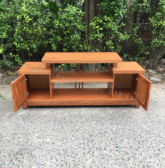 Kệ Tivi Gỗ Đinh Hương 1m6 - Mẫu Mâm KG 012