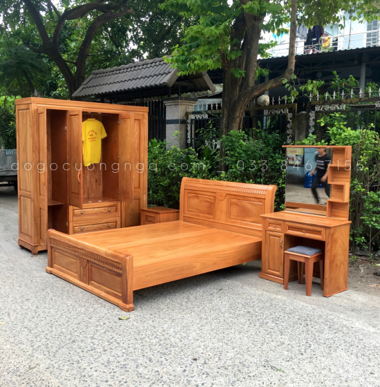 Bộ Combo Phòng Ngủ Gỗ Gõ Đỏ Cao Cấp BC 19.7