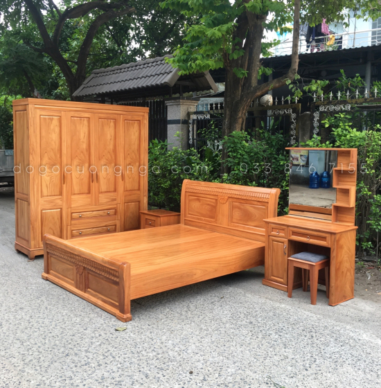Bộ Combo Phòng Ngủ Gỗ Gõ Đỏ Cao Cấp BC 19.7