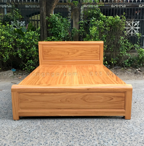 Giường gỗ gõ đỏ hiện đại vạt phản liền - mẫu bắt chỉ 