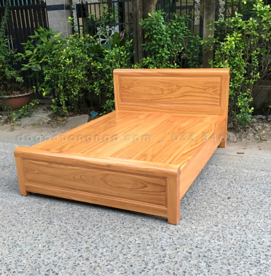 Giường gỗ gõ đỏ hiện đại vạt phản liền - mẫu bắt chỉ 