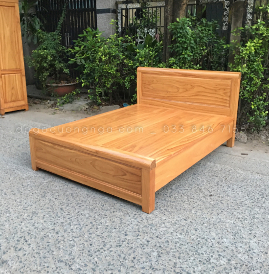 Giường gỗ gõ đỏ hiện đại vạt phản liền - mẫu bắt chỉ 
