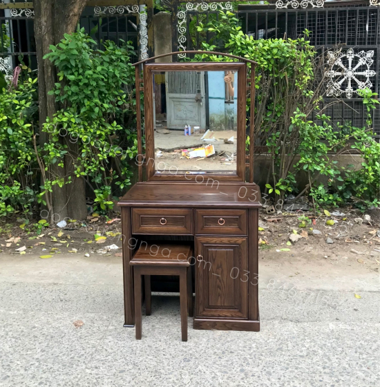 Bàn Trang Điểm Gỗ Sồi Nga Màu Óc Chó Bền Đẹp TĐ 029