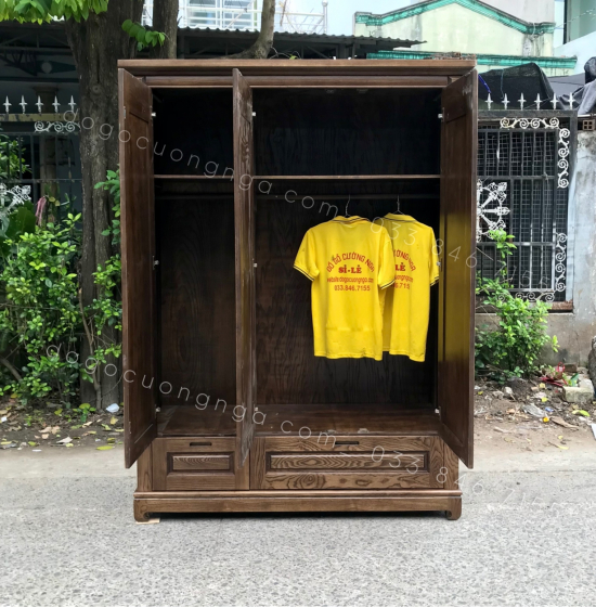 Combo nội thất phòng ngủ gỗ sồi - màu óc chó 