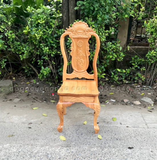 Bộ bàn ăn gỗ gõ đỏ 6 ghế 1m6 - ghế vách liền 