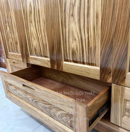 Combo Phòng Ngủ Gỗ Hương Xám 2 Chi Tiết Hiện Đại Cao Cấp