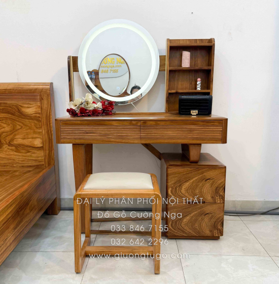 Combo Phòng Ngủ Gỗ Hương Xám 3 Chi Tiết Hiện Đại Cao Cấp