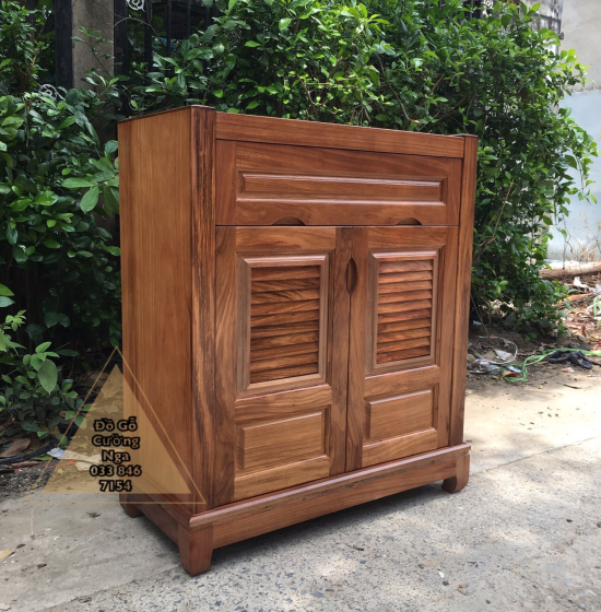 Tủ Giày Dép Gỗ Hương Xám 2 Cánh Hiện Đại TD 011