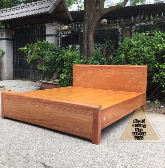 Giường gỗ đinh hương vạt phản - mẫu chỉ hoa 