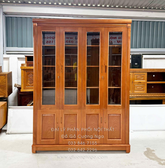 Tủ Sách Gỗ Xoan Đào 1m6 Cao Cấp Đẹp 