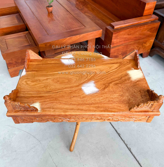 Bàn Thờ Treo Tường Gỗ Hương Đá Chạm Sen