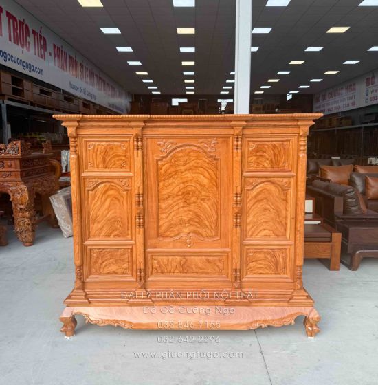 Tủ Thờ Gỗ Gõ Đỏ Cao Cấp 1m75 Cánh Trơn