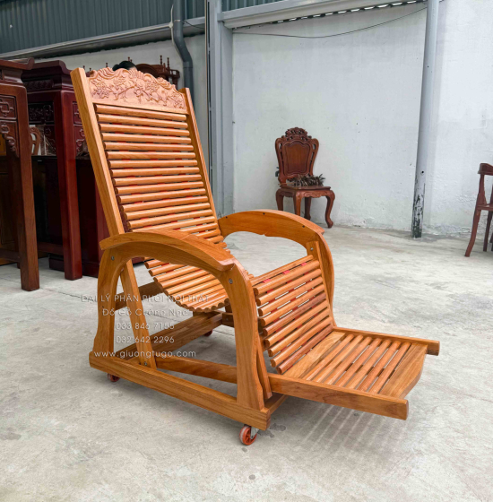Ghế Dây Thư Giãn Gỗ Gõ Đỏ Cao Cấp - 3 Dây