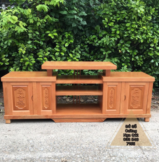 Kệ tivi gỗ Đinh Hương mẫm mâm hiện đại KG 09