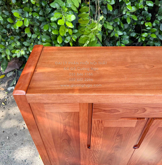 Tủ Để Giày Dép Gỗ Xoan Đào 4 Cánh Trơn Hiện Đại 1m2