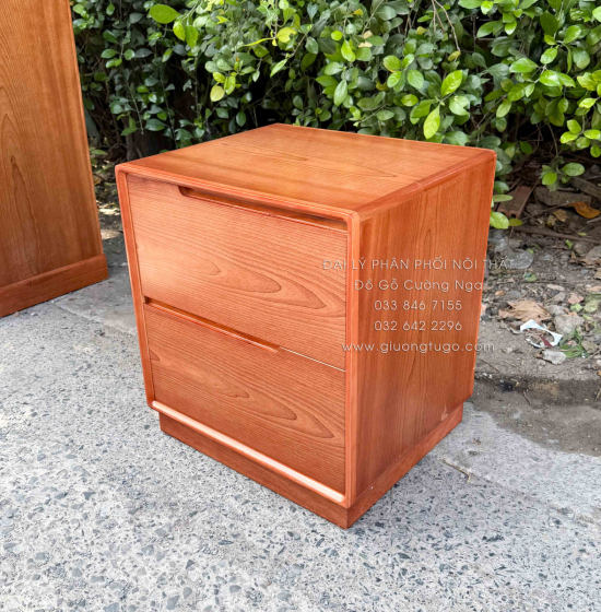 Tủ Táp Đầu Giường Gỗ Xoan Đào 2 Ngăn Kéo Sang Trọng