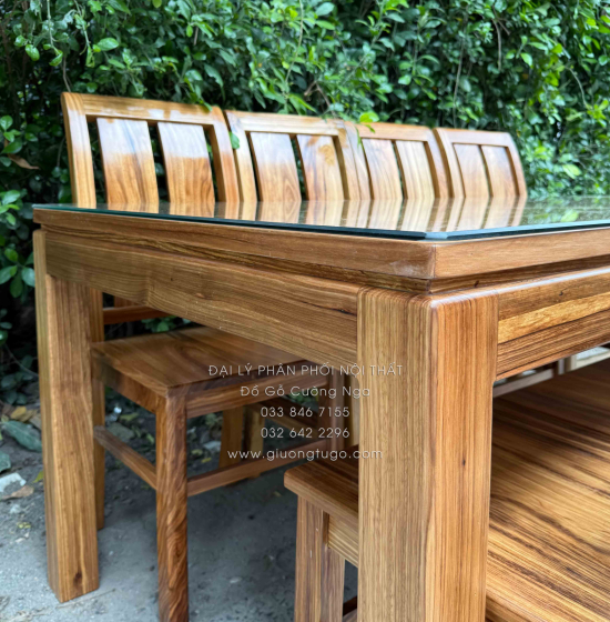 Bàn Ăn Gỗ Hương Xám 8 Ghế Đẹp Hiện Đại 