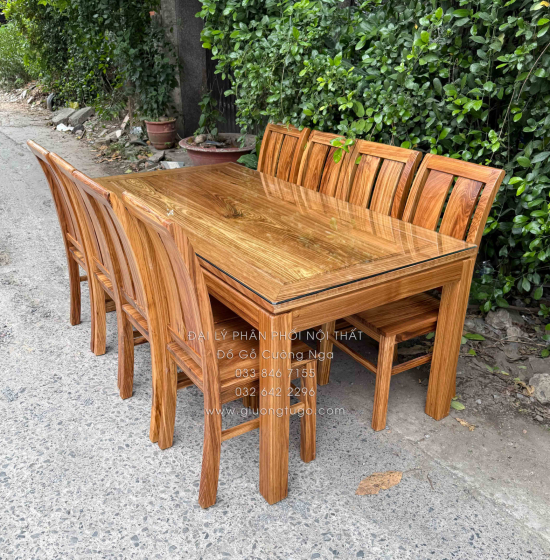 Bàn Ăn Gỗ Hương Xám 8 Ghế Đẹp Hiện Đại 