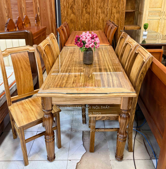 Bộ bàn ăn 6 ghế gỗ Hương Xám cao cấp - BG 021