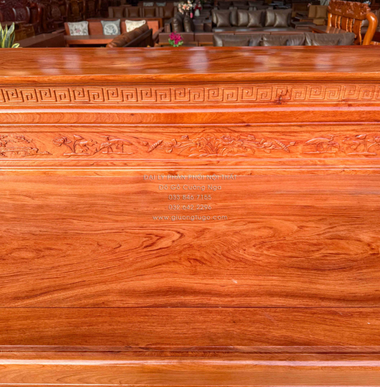 Bàn Thờ Gia Tiên Gỗ Hương Đá 2 Tầng Chạm Sen Cao Cấp