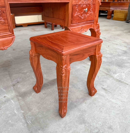 Bàn Trang Điểm Gỗ Hương Đá 1m2 Tân Cổ Điển Sang Trọng