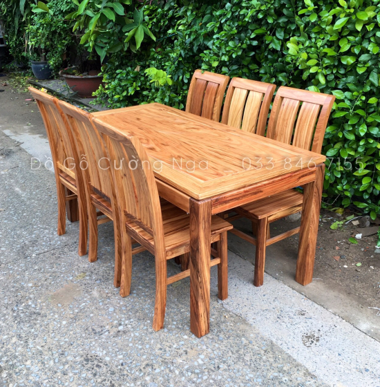 Bộ bàn ăn gỗ Hương Xám 1m6 - 6 ghế hiện đại BG 020