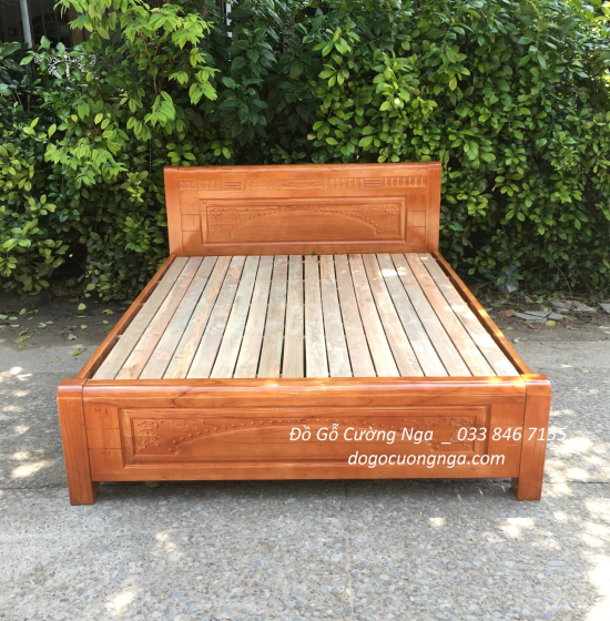 Giường Ngủ Gỗ Xoan Ta 1m6x2m Vạt Lan Giá Rẻ 