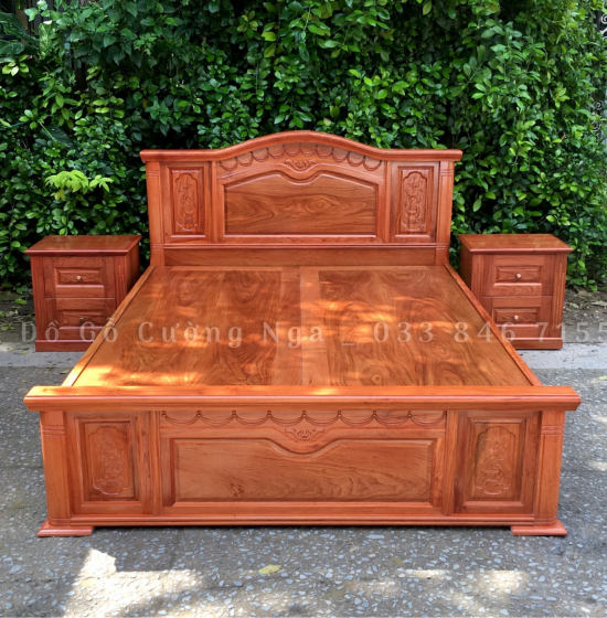 Tủ táp đầu giường gỗ hương đá hiện đại 