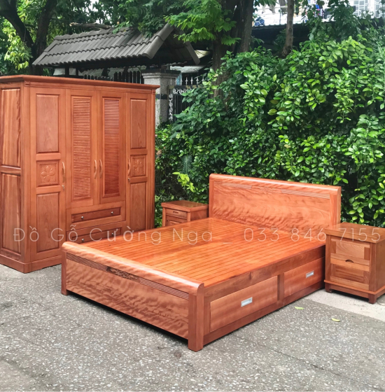 Nội thất combo phòng ngủ gỗ xoan đào  - cao cấp 