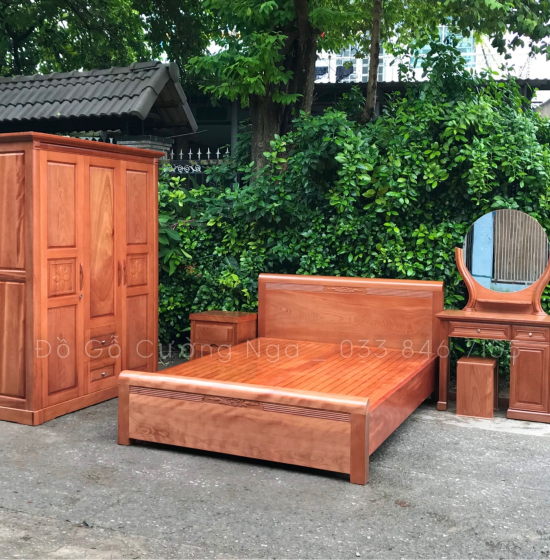 Tủ quần áo gỗ xoan đào 3 cánh hiện đại giá tốt 