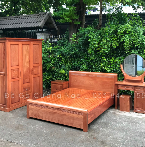 Tủ quần áo gỗ xoan đào 3 cánh hiện đại giá tốt 