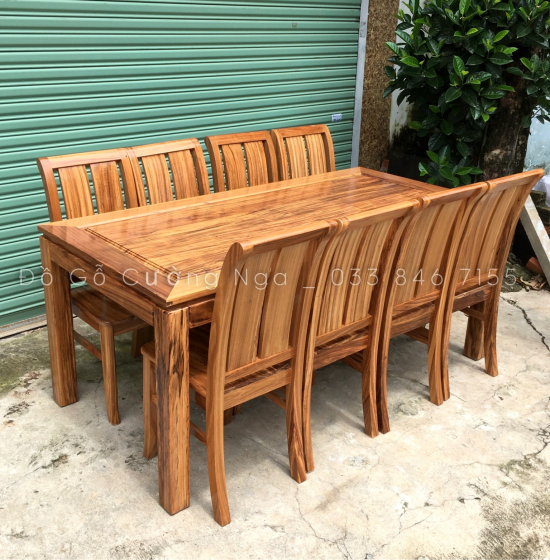 Bàn Ăn Gỗ Hương Xám 8 Ghế Đẹp Hiện Đại 