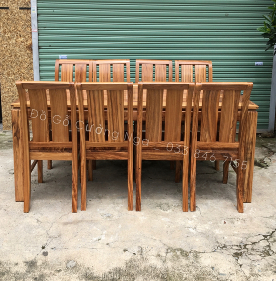 Bàn Ăn Gỗ Hương Xám 8 Ghế Đẹp Hiện Đại 