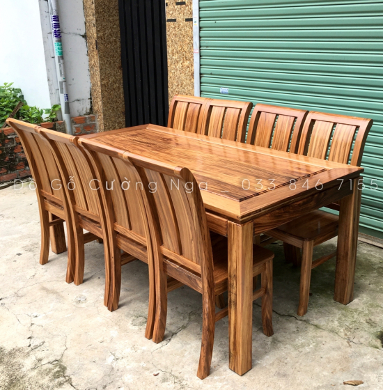 Bàn Ăn Gỗ Hương Xám 8 Ghế Đẹp Hiện Đại 